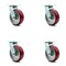 Service Caster 6 Inch Poly on Aluminum Wheel Swivel Caster Set with Roller Bearings SCC SCC-30CS620-PAR-4 - alternate 1